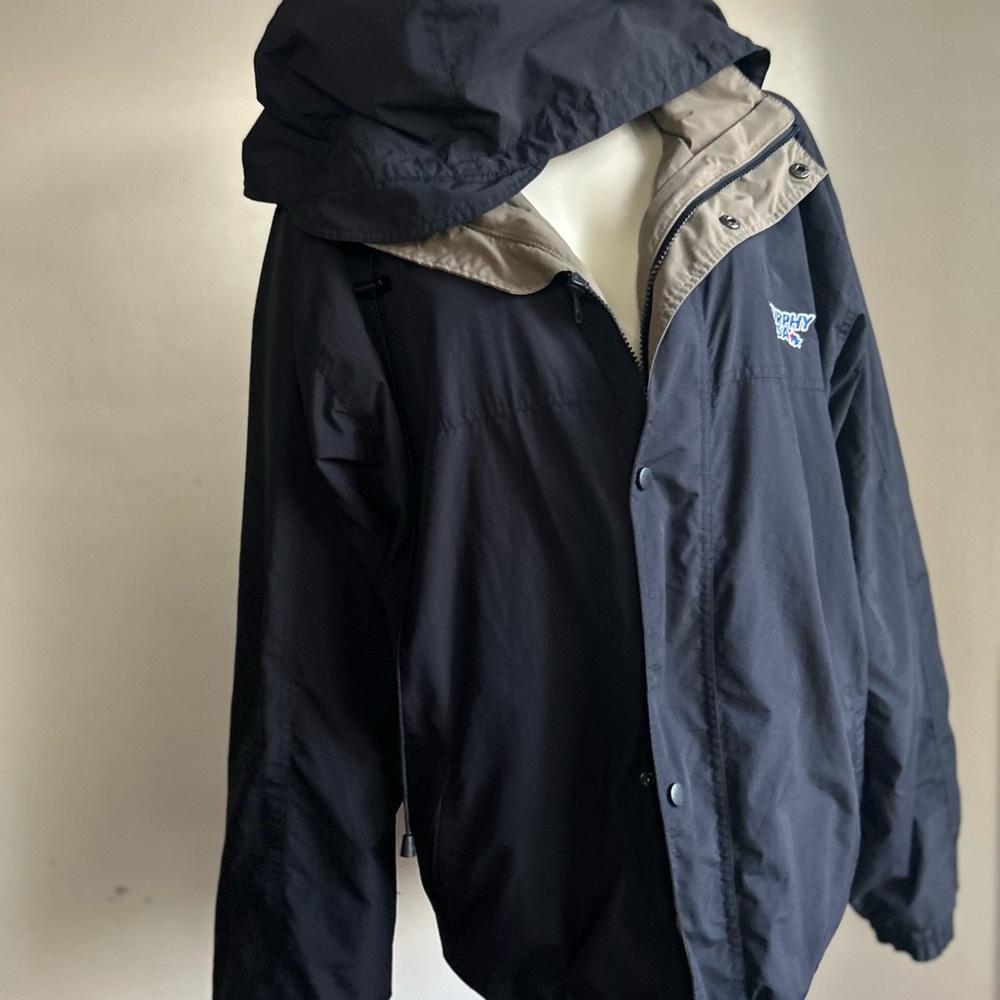 superior uniform group Men's Black and Tan Hooded Jacket L